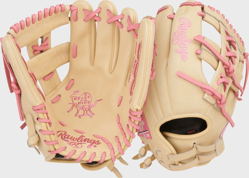 Rawlings Heart Of The Hide Series 12-Inch Softball Glove (Camel/Pink)