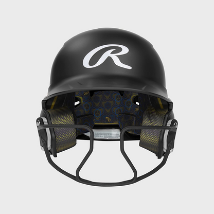 Rawlings Mach Hi-Viz  Matte 1-Tone Batting Helmet With Attached Viz Guard