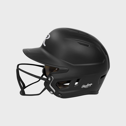 Rawlings Mach Hi-Viz  Matte 1-Tone Batting Helmet With Attached Viz Guard
