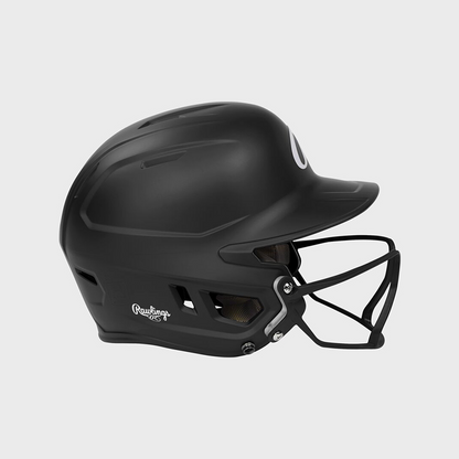 Rawlings Mach Hi-Viz  Matte 1-Tone Batting Helmet With Attached Viz Guard