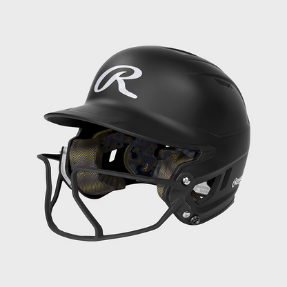 Rawlings Mach Hi-Viz  Matte 1-Tone Batting Helmet With Attached Viz Guard