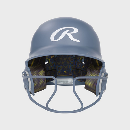 Rawlings Mach Hi-Viz  Matte 1-Tone Batting Helmet With Attached Viz Guard