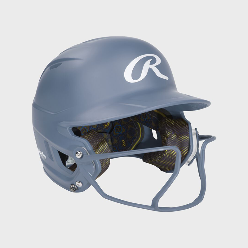 Rawlings Mach Hi-Viz  Matte 1-Tone Batting Helmet With Attached Viz Guard