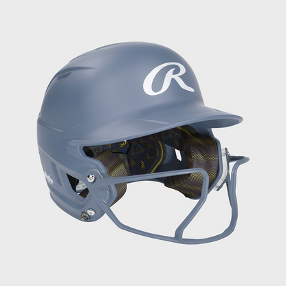 Rawlings Mach Hi-Viz  Matte 1-Tone Batting Helmet With Attached Viz Guard