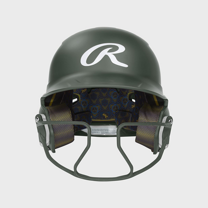 Rawlings Mach Hi-Viz  Matte 1-Tone Batting Helmet With Attached Viz Guard