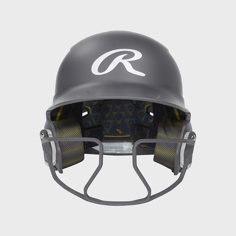 Rawlings Mach Hi-Viz  Matte 1-Tone Batting Helmet With Attached Viz Guard