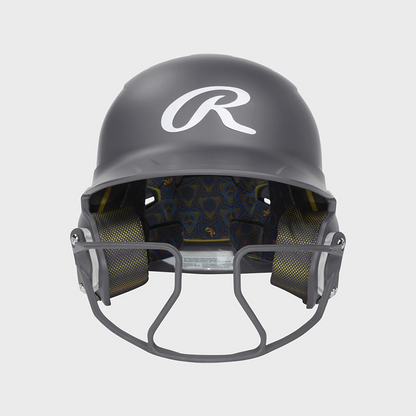 Rawlings Mach Hi-Viz  Matte 1-Tone Batting Helmet With Attached Viz Guard