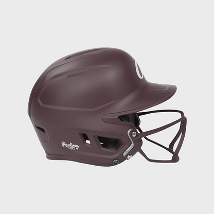 Rawlings Mach Hi-Viz  Matte 1-Tone Batting Helmet With Attached Viz Guard