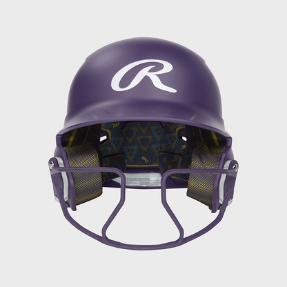Rawlings Mach Hi-Viz  Matte 1-Tone Batting Helmet With Attached Viz Guard
