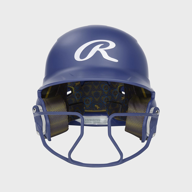 Rawlings Mach Hi-Viz  Matte 1-Tone Batting Helmet With Attached Viz Guard