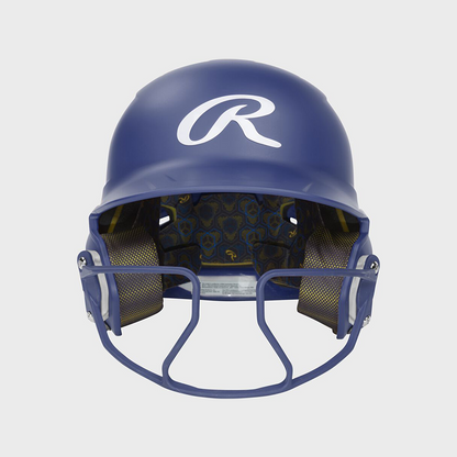 Rawlings Mach Hi-Viz  Matte 1-Tone Batting Helmet With Attached Viz Guard