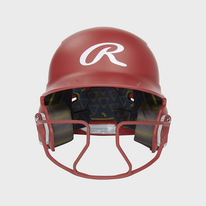 Rawlings Mach Hi-Viz  Matte 1-Tone Batting Helmet With Attached Viz Guard