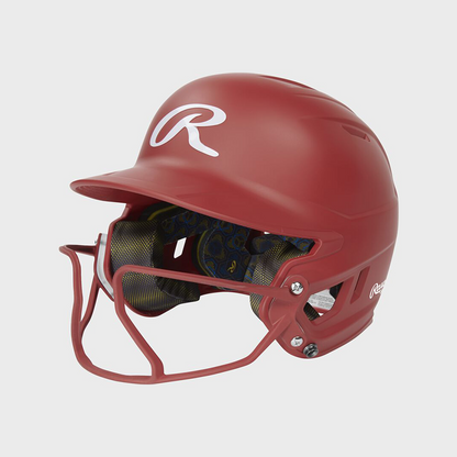 Rawlings Mach Hi-Viz  Matte 1-Tone Batting Helmet With Attached Viz Guard