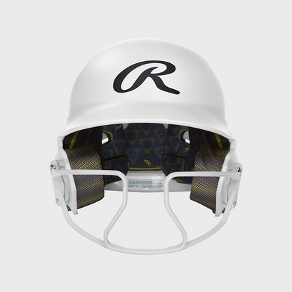Rawlings Mach Hi-Viz  Matte 1-Tone Batting Helmet With Attached Viz Guard