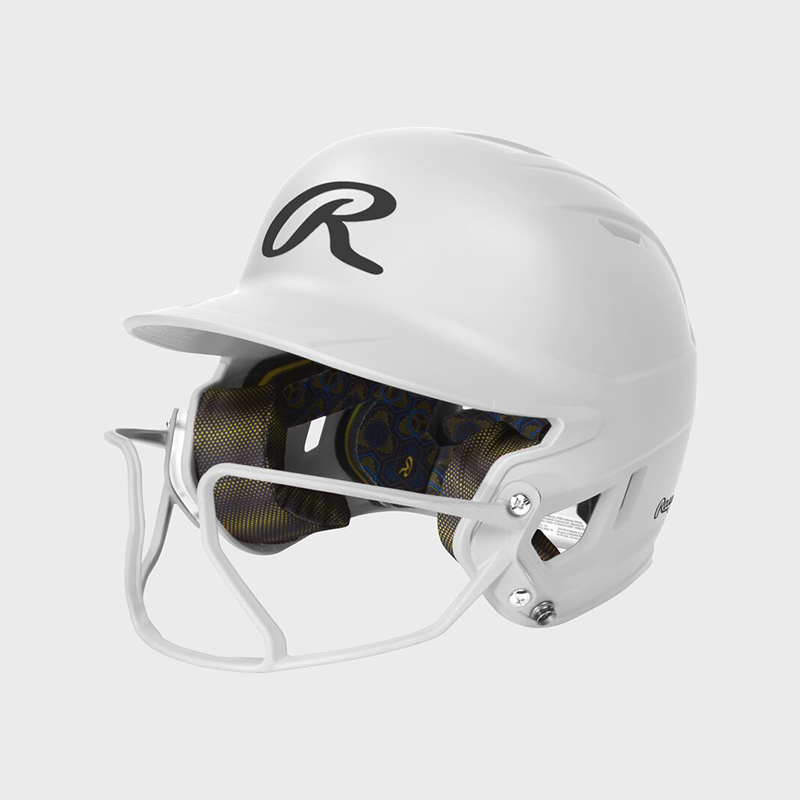 Rawlings Mach Hi-Viz  Matte 1-Tone Batting Helmet With Attached Viz Guard