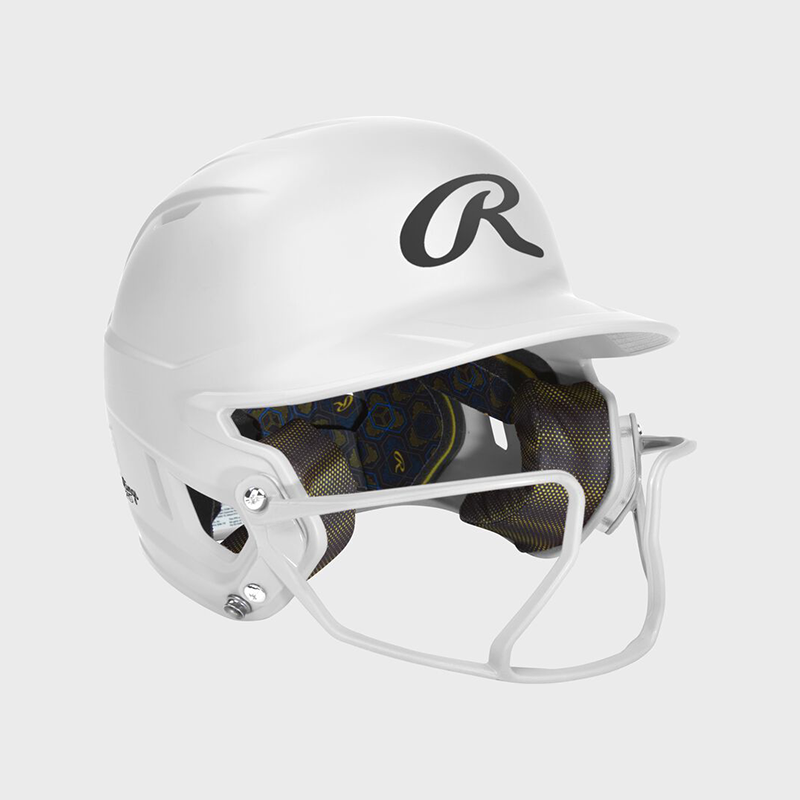Rawlings Mach Hi-Viz  Matte 1-Tone Batting Helmet With Attached Viz Guard
