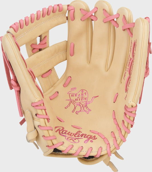Rawlings Heart Of The Hide Series 12-Inch Softball Glove (Camel/Pink)