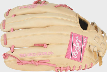Rawlings Heart Of The Hide Series 12-Inch Softball Glove (Camel/Pink)