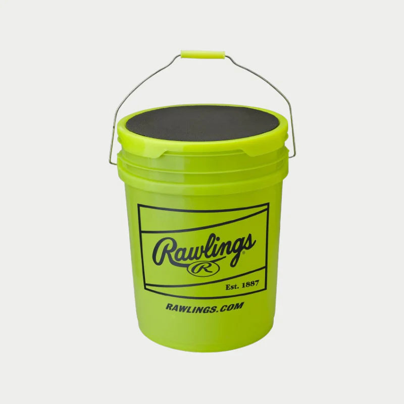 Rawlings 6 Gallon Collegiate/High School/Travel Practice Ball/Bucket Combo - Includes 18 Balls
