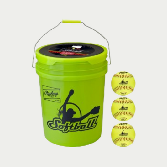 Rawlings 6 Gallon Collegiate/High School/Travel Practice Ball/Bucket Combo - Includes 12 RFPBP12SY Balls